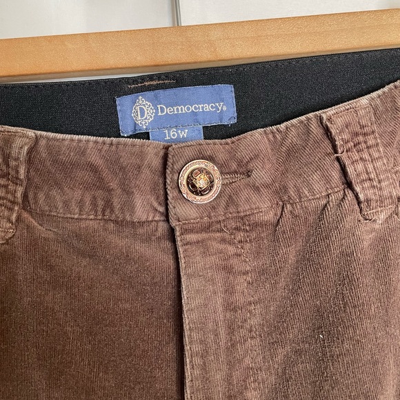 Democracy With Ab Solution Womens Size 16W Corduroy Pants Brown 5601 - Picture 4 of 9